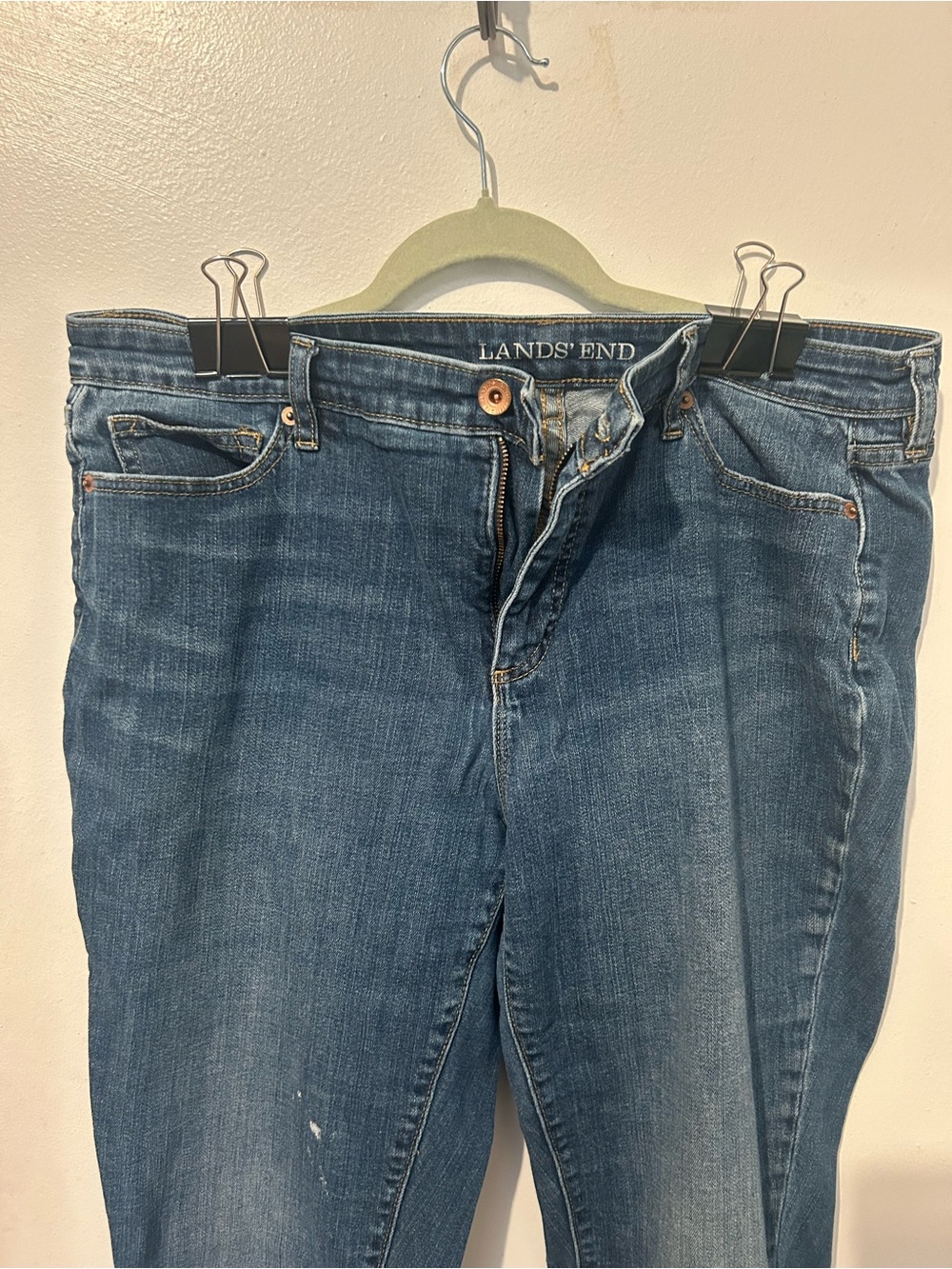 Lands' End Women's Blue Straight-Leg Jeans
